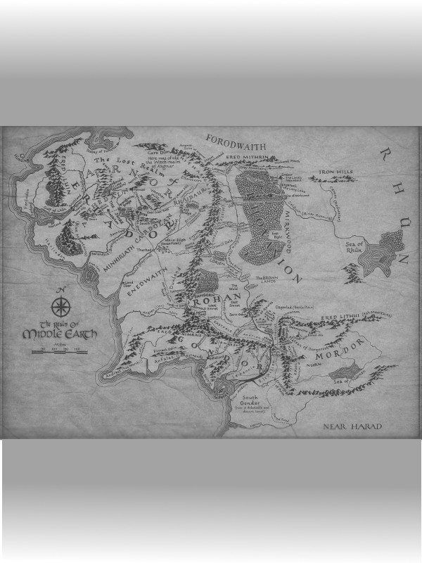 Map Of Middle Earth Lord Of The Rings. Middle Earth Map